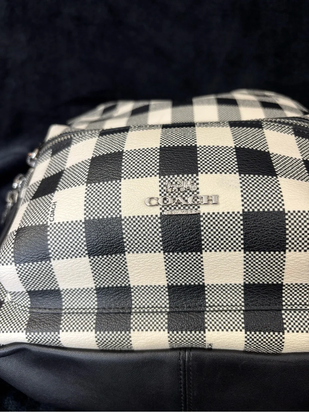 Coach Medium Charlie Backpack With Gingham Print F38949